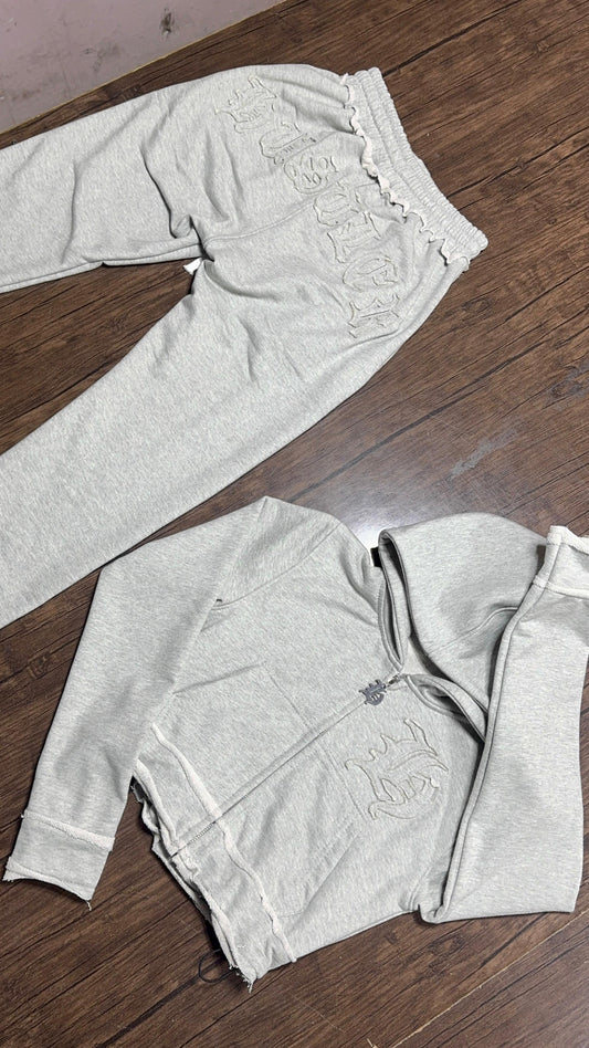 Distressed inside out Ladies sweatsuit